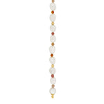 Süßwasserperle, Carnelian, Rhodocrosite, Moon stein, Goldp. Hematite System-Kette