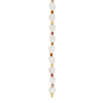 Süßwasserperle, Carnelian, Rhodocrosite, Moon stein, Goldp. Hematite System-Kette