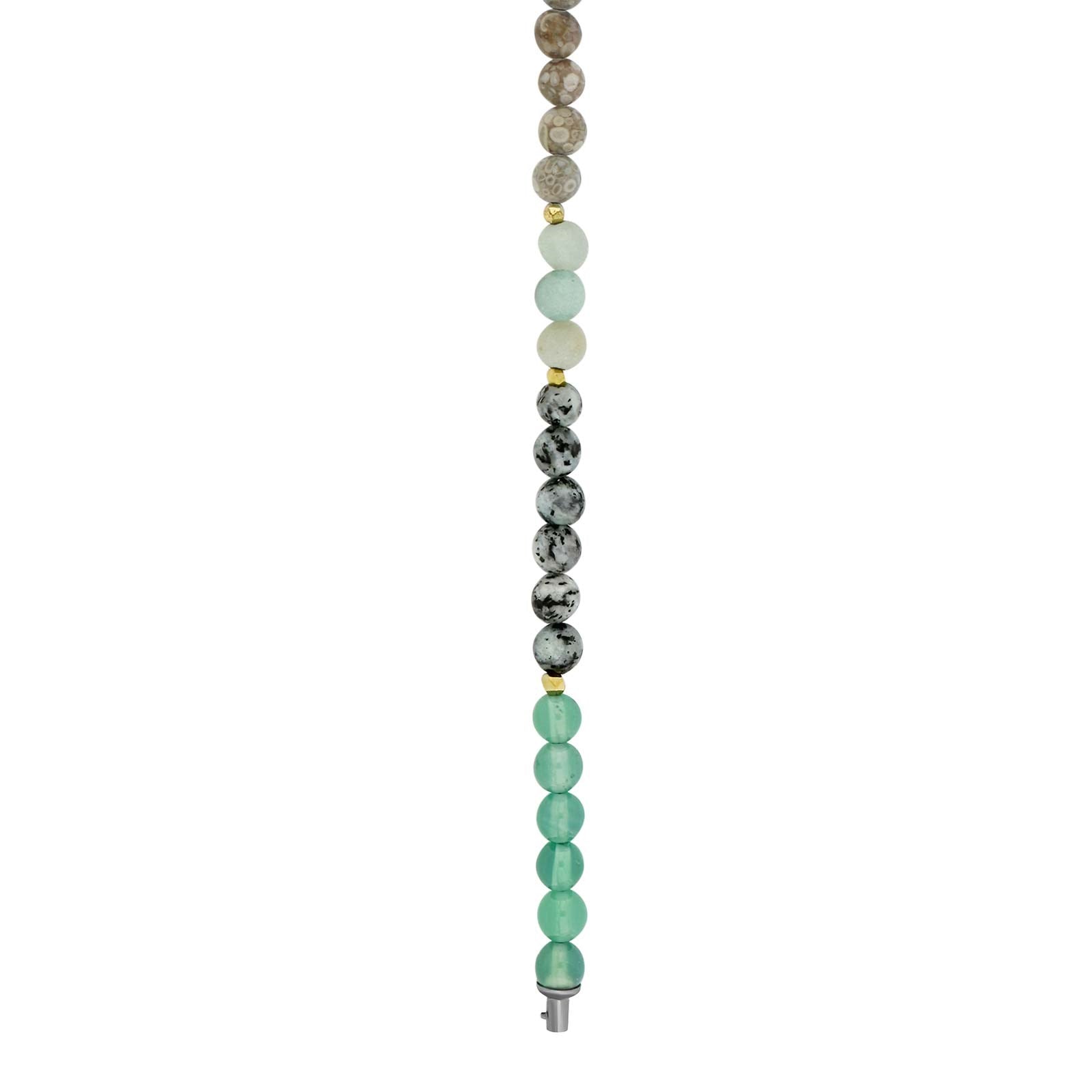 Grøn aventurin, jasper, amazonite system-kæde 5mm