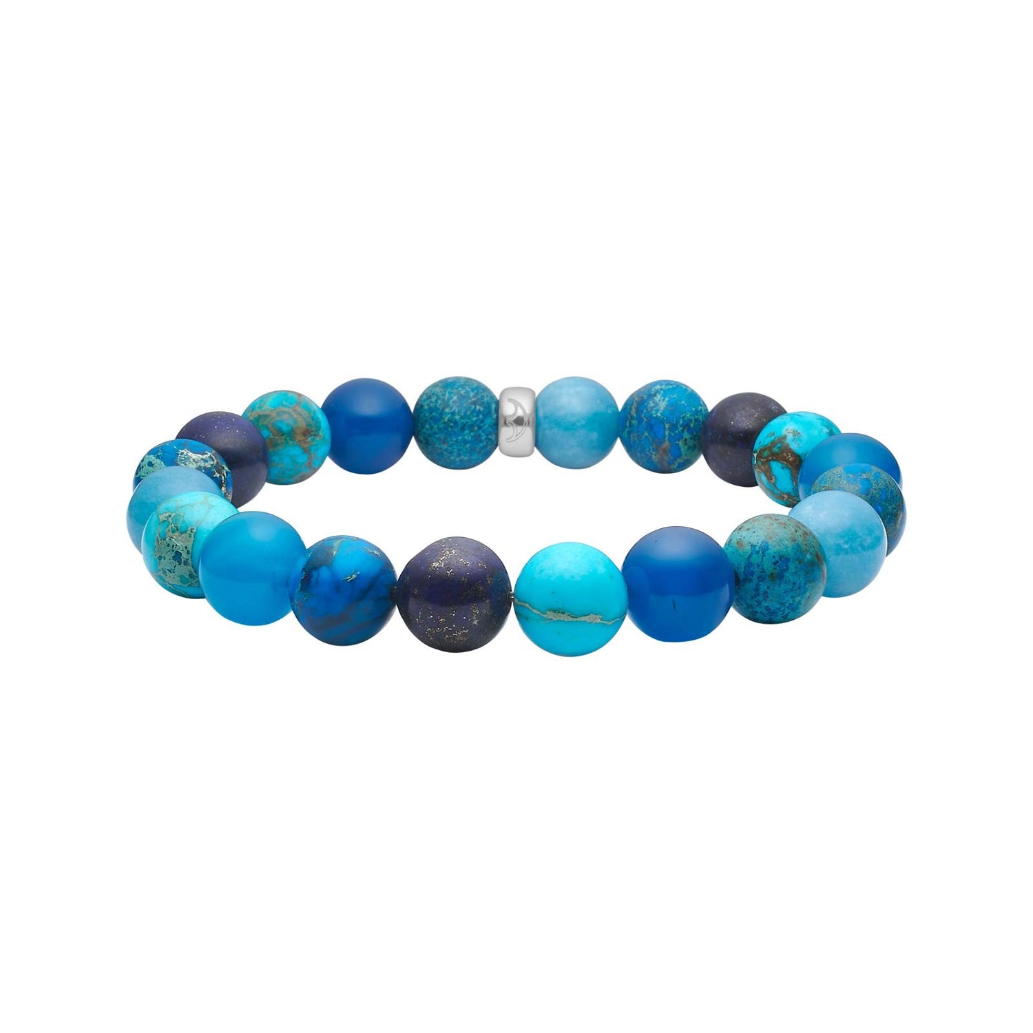 LapisLazuli, Schwammquarz, Blau Achat, Howlith Armband 10mm