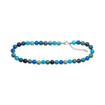 LapisLazuli, Schwammquarz, Blau Achat, Howlith System-Kette 10mm