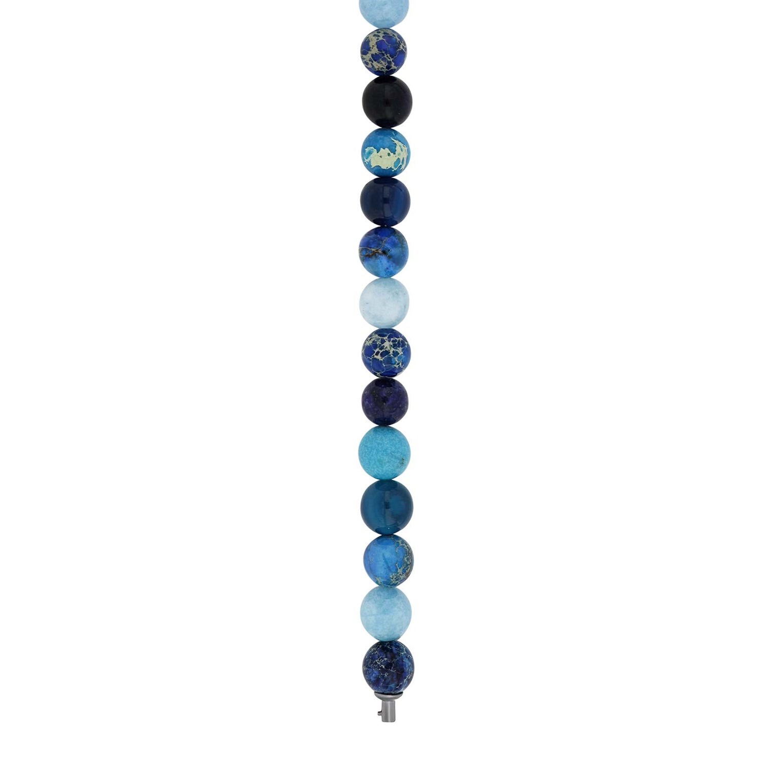 LapisLazuli, Schwammquarz, Blau Achat, Howlith System-Kette 10mm