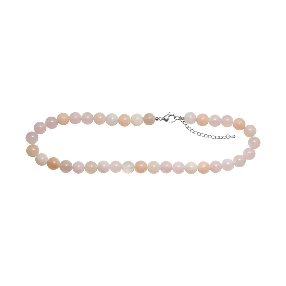 Rosenquarz, Pink Aventurin, Schwammquarz  10mm - Karabinerverschluss 40+5cm