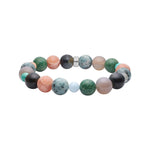 Sonnenstein, Grauer Achat, Tigerauge, Howlith, Jaspis, Labradorit, Schwammquarz Armband