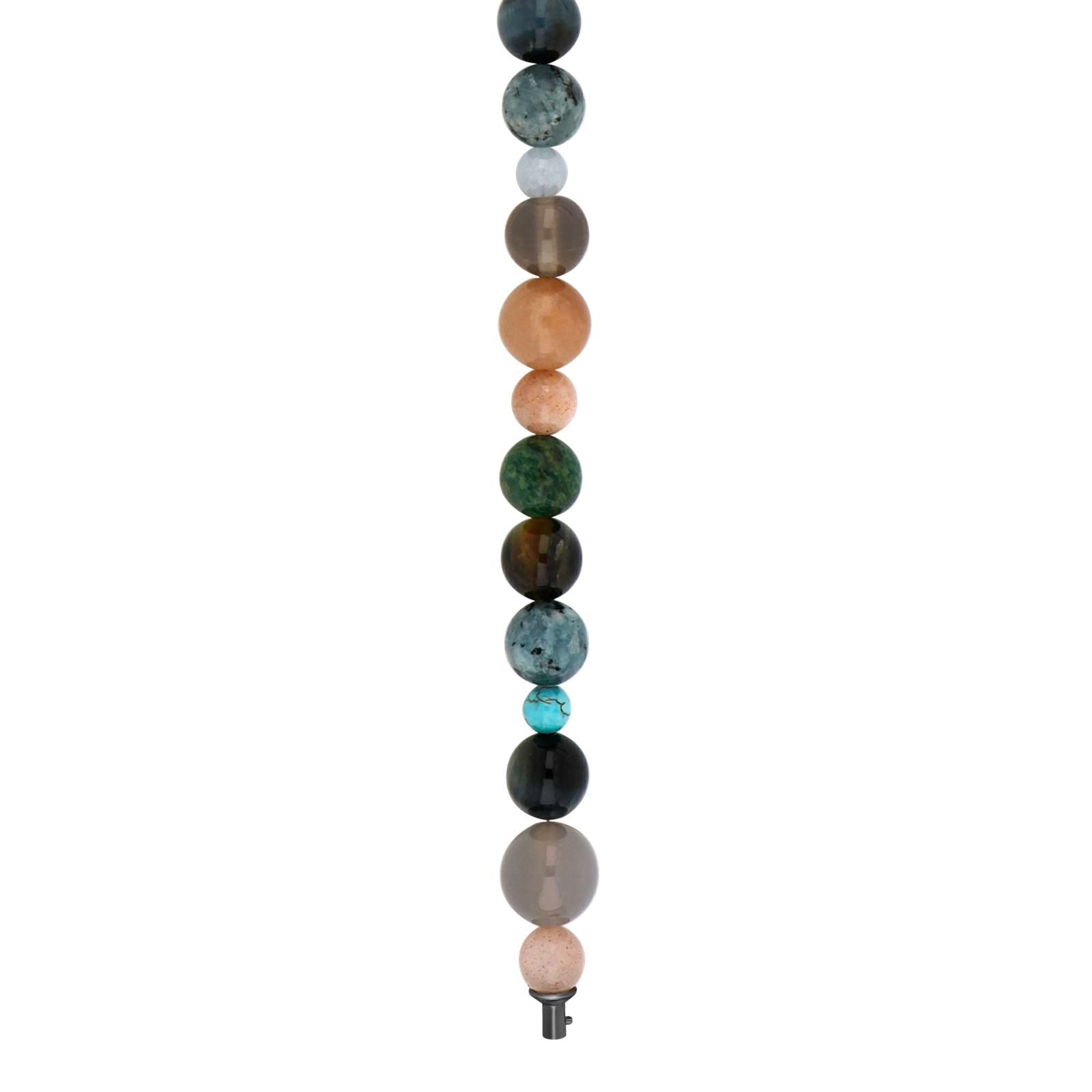Sunstone, grey agate, tiger eye, howlite, jasper,  labradorite, sponge quartz