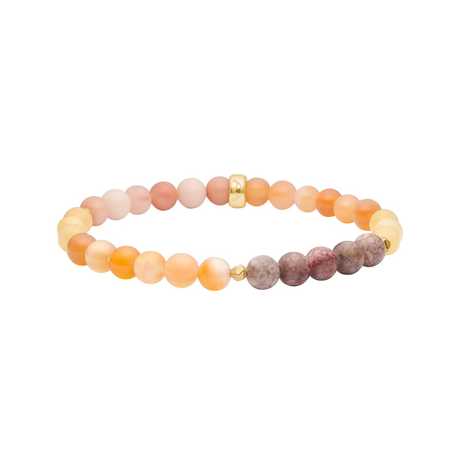 Jaspis, Pink Aventurin, Jade gelb, Oranger Schwammquarz, Verg. Hematite Armband
