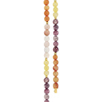 6mm jasper, pink aventurine, yellow jade, sponge quartz, plated hematite