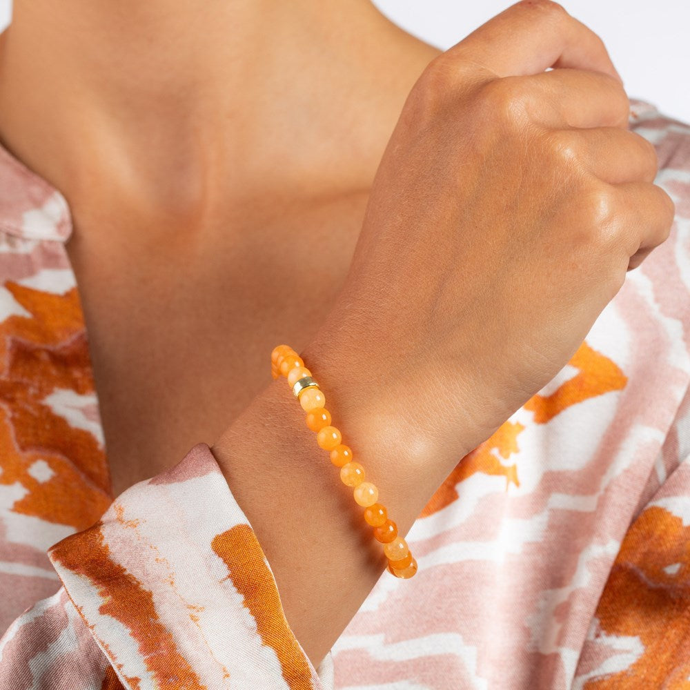 Orange sponge quartz 6mm bracelet