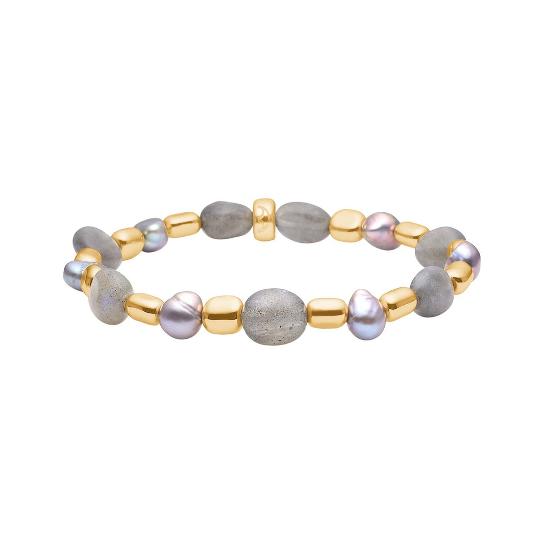 Grey FW, goldp. Hematite, labadorite bracelet