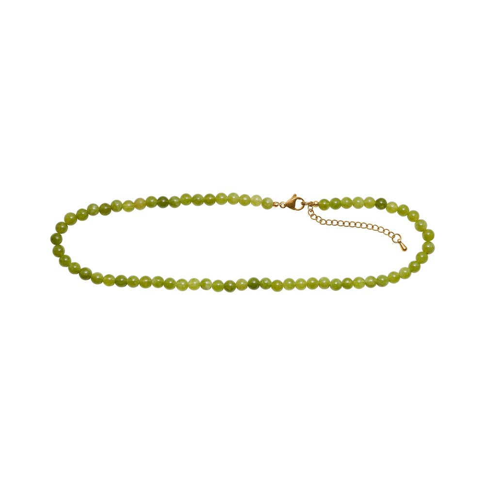 Grüner Schwammquarz 6mm - Karabinerverschluss 40+5cm