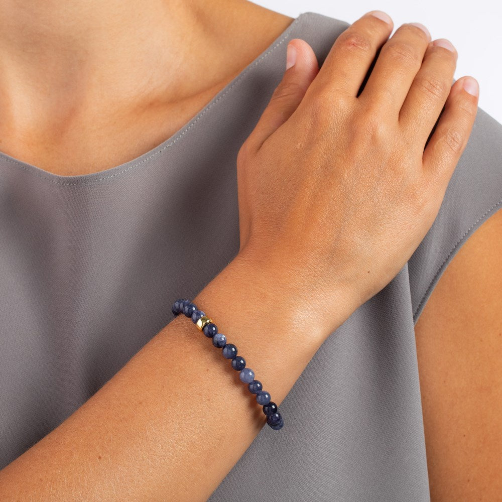 Blue sponge quartz 6mm bracelet