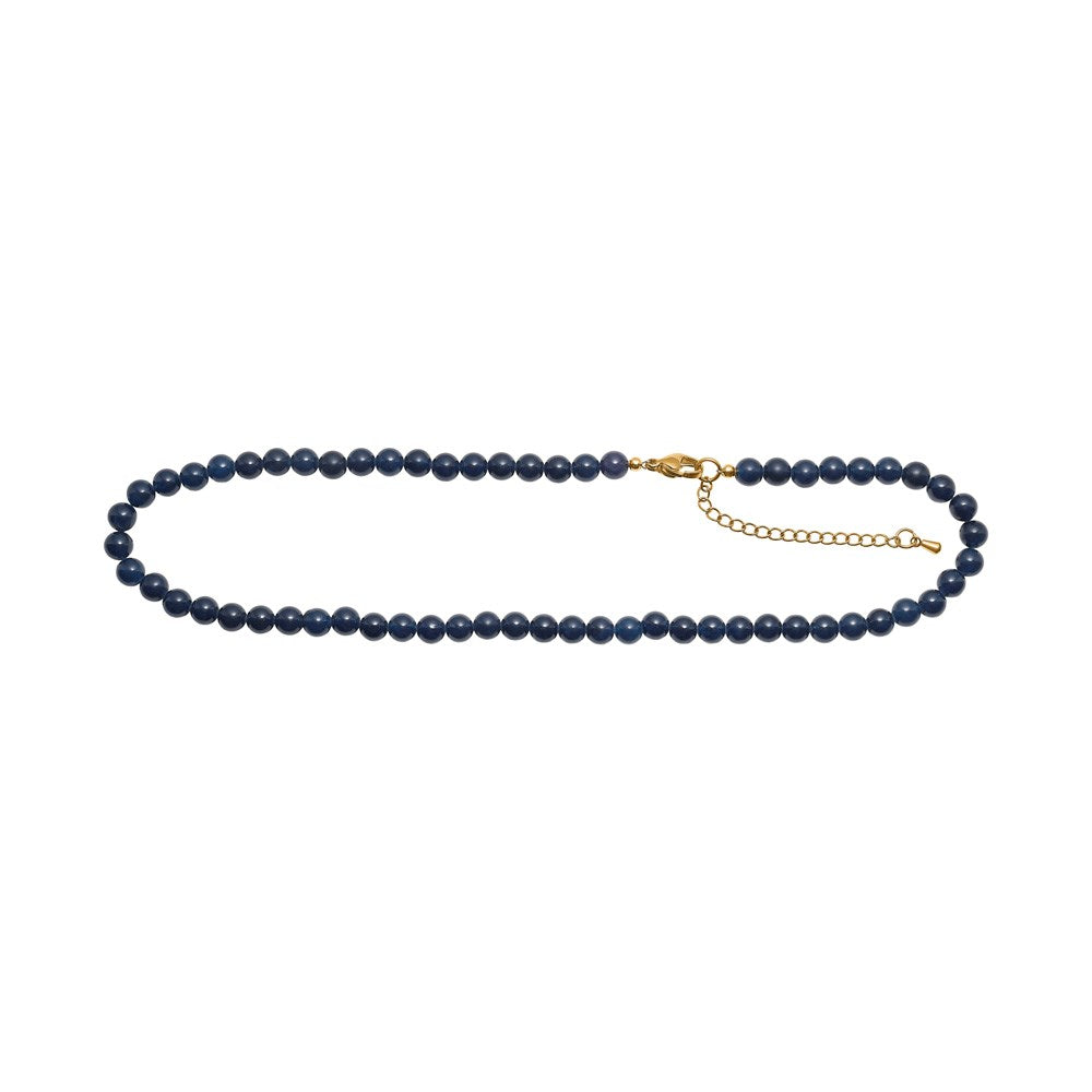 Blauer Schwammquarz 6mm  - Karabinerverschluss 40+5cm