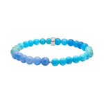 Blue sponge quartz, Howlite, Hematite  6mm bracelet