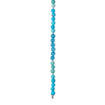 Blue sponge quartz, Howlite, Hematite  6mm systen-chain