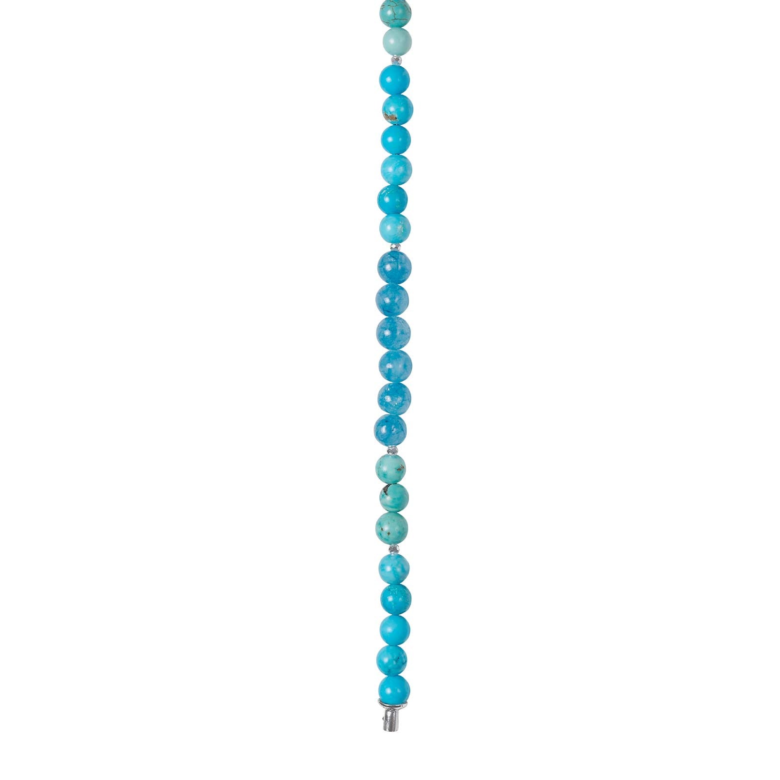 Blue sponge quartz, Howlite, Hematite  6mm systen-chain