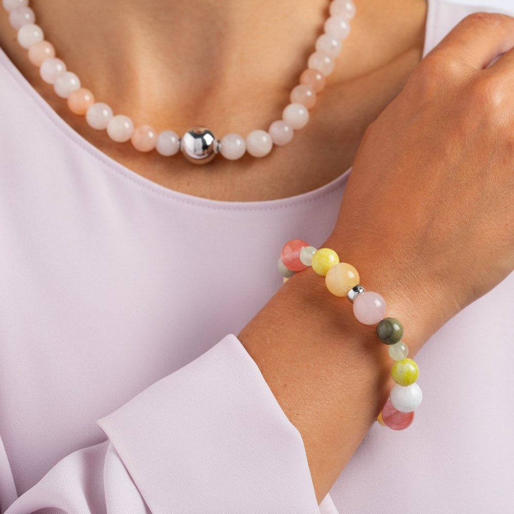 Rose quartz, Musdart stone, Jade, Jasper, Prehnite, Marble 12mm bracelet