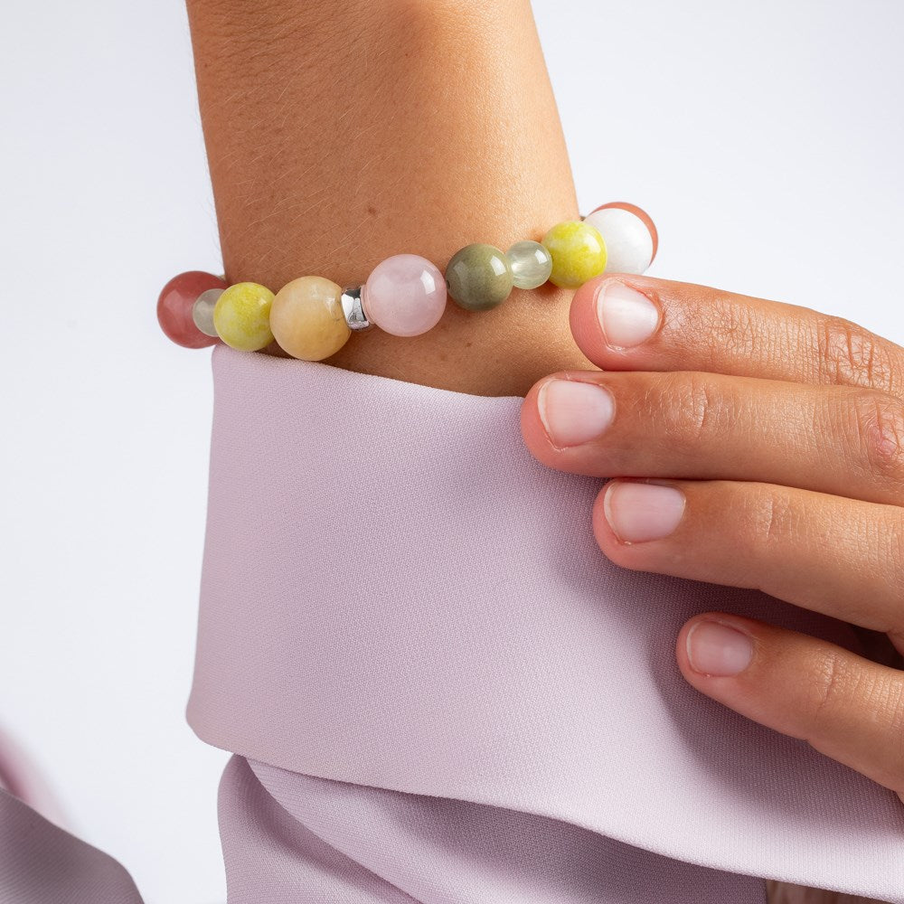 Rose quartz, Musdart stone, Jade, Jasper, Prehnite, Marble 12mm bracelet