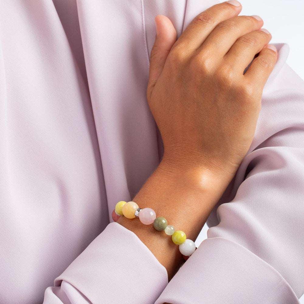 Rose quartz, Musdart stone, Jade, Jasper, Prehnite, Marble 12mm Armband