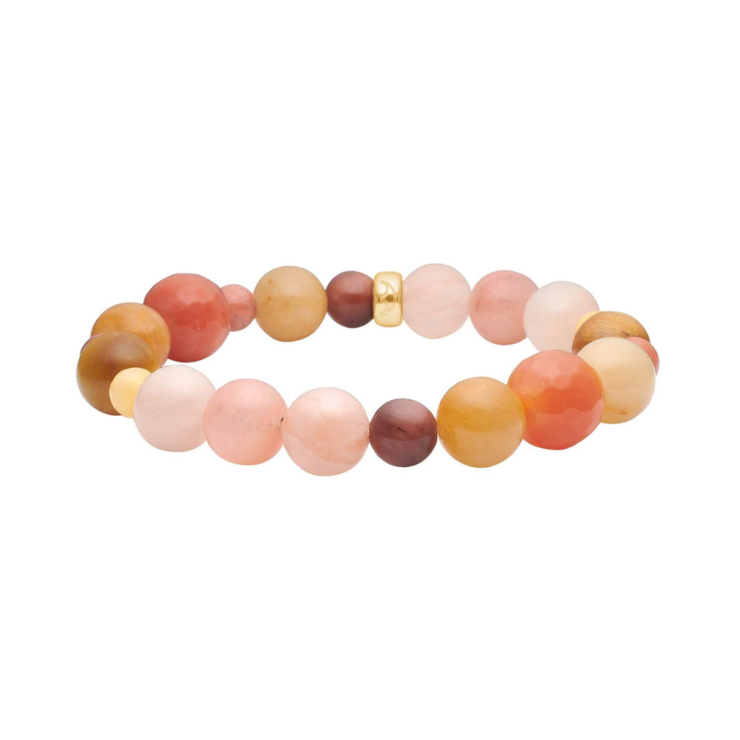 Aventurine, jade, agate, tiger eye 12mm Armband
