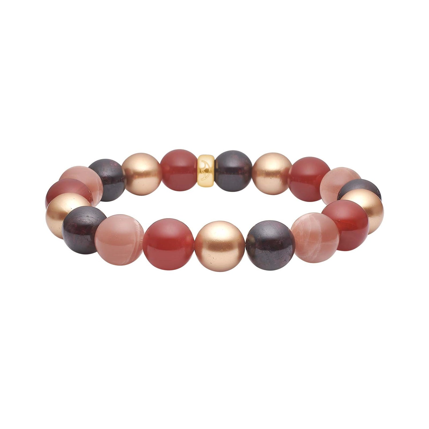 Sun stone, Carnelian, Garnet, MOP 12mm Armband