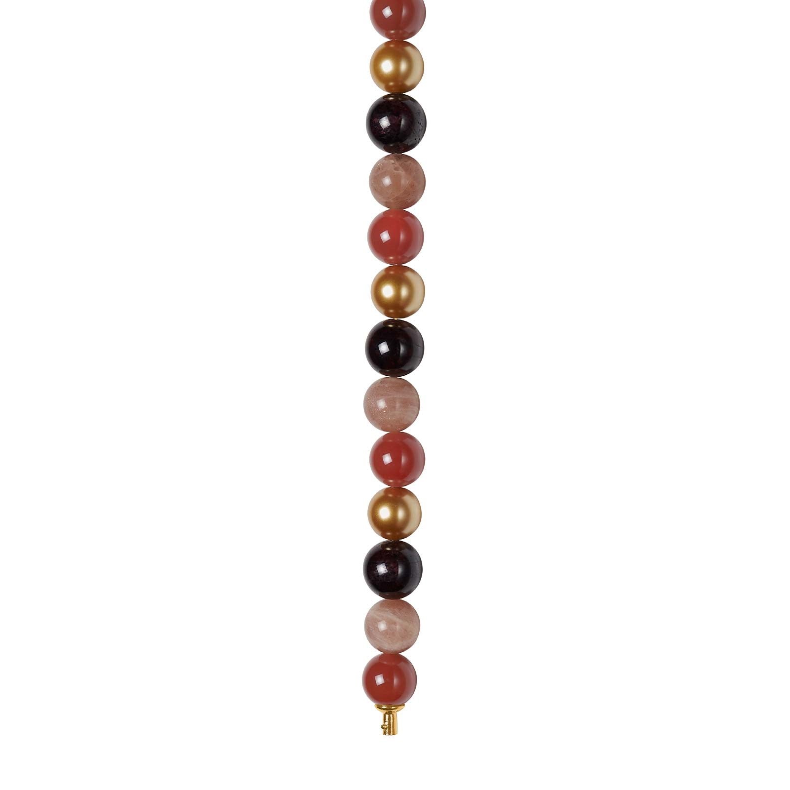 Sonnenstein, Karneol, Granat, Perlmutt 12mm System-Kette
