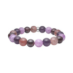 Amethyst, Cherry quartz, Spong quartz, Garnet 12mm bracelet