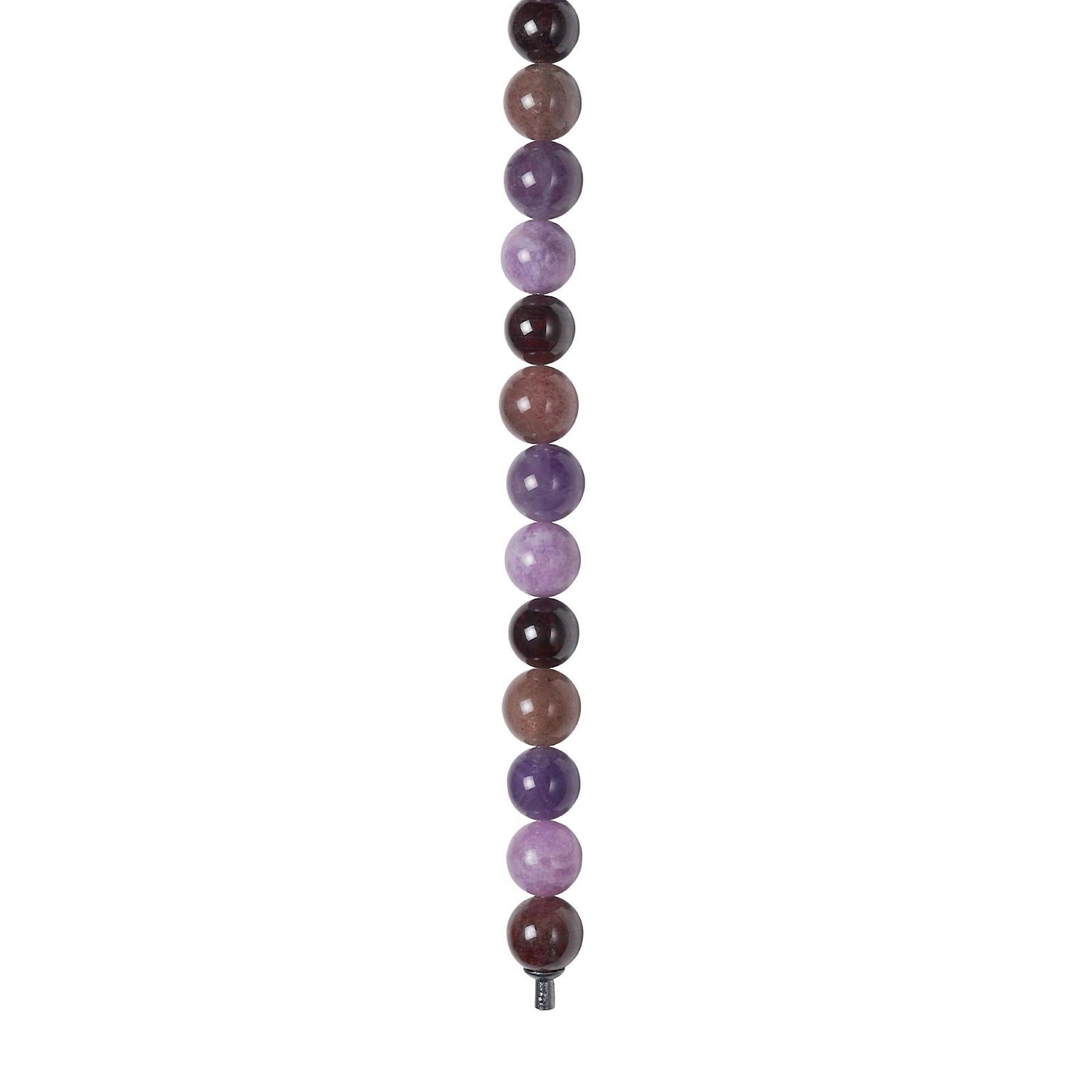 Amethyst, Kirschquarz, Schwammquarz, Granat 12mm System-Kette