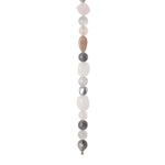 Rose quartz, grey claudy quartz, sun stone, pearl system-chain