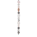 Rose quartz, grey claudy quartz, sun stone, pearl system-chain