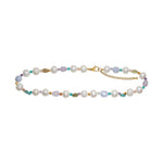 Apatit, Peridot, amethyst, amazonite, sunstone, FWP. Hämatit - Karabinerverschluss 40+5cm