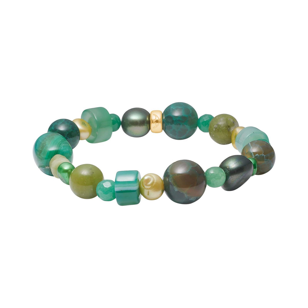 Agate, quartz, jasper, fvkp. armbånd