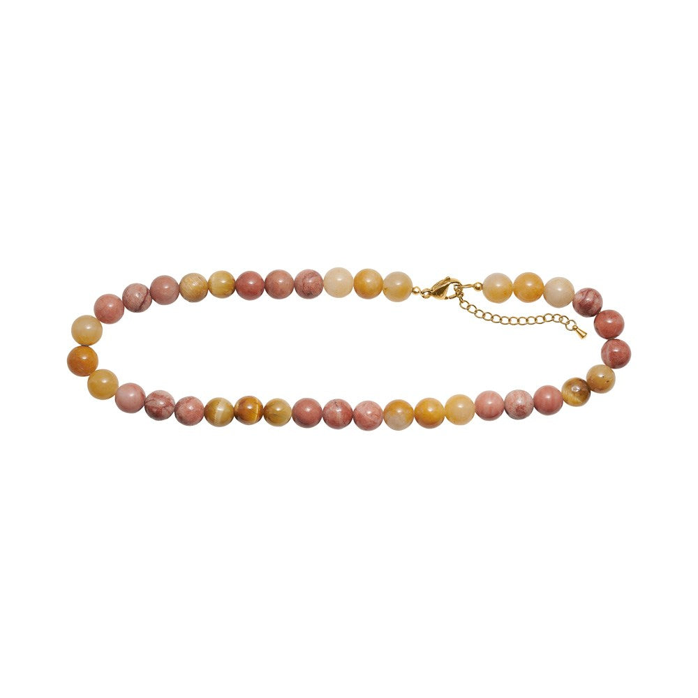 Tiger eye, jade, jasper - Karabinerverschluss 40+5cm