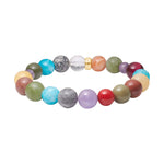 Bjerg quartz, jasper, ametyst, tiger øje, jade armbånd