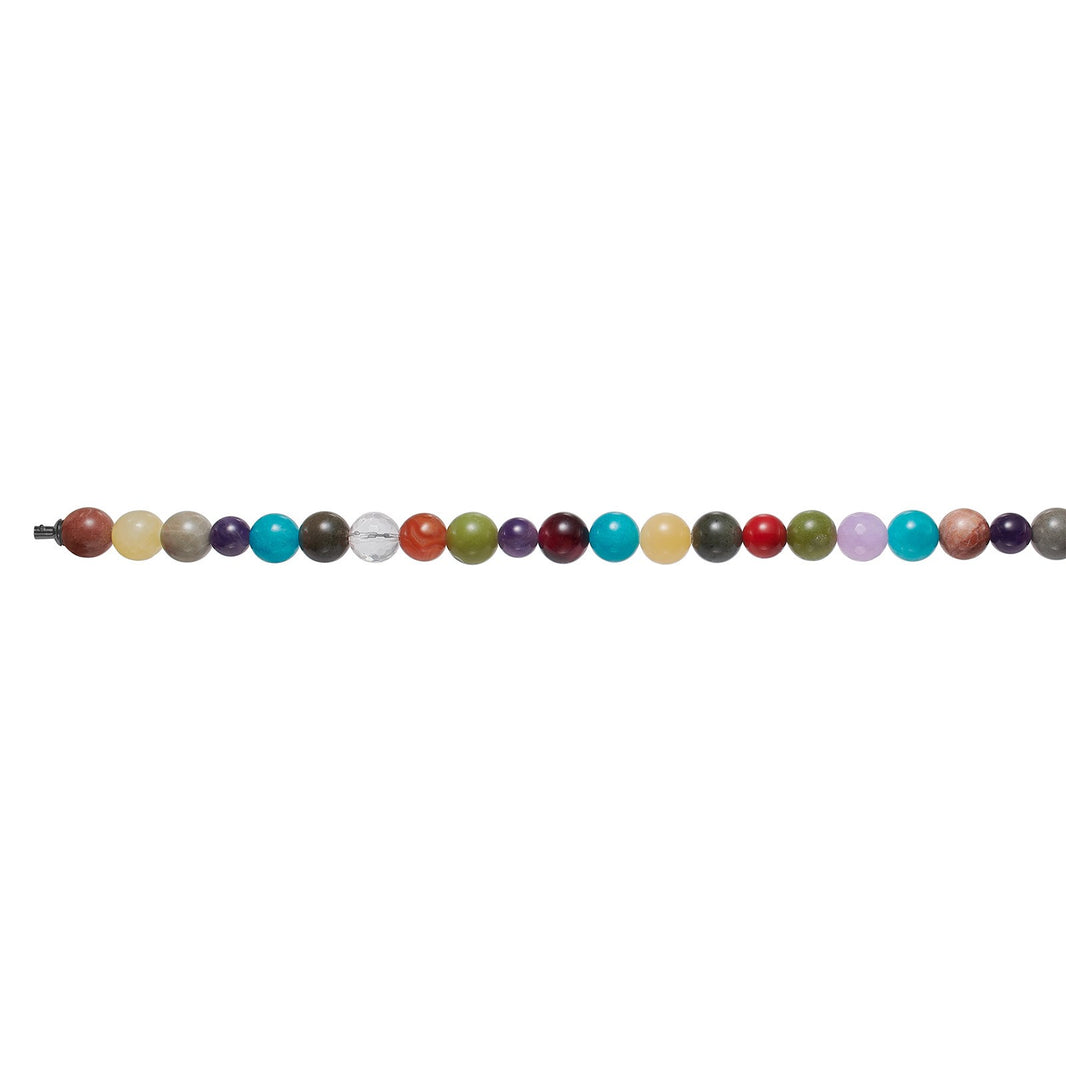 Bergkristall, jasper, amethyst, tiger eye, jade System-Kette