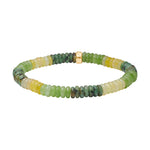 Agat, quartz, prikket jasper armbånd