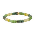 Agat, quartz, prikket jasper armbånd