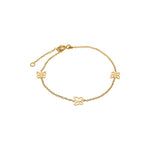 8kt. Armband mit Schmetterlinge