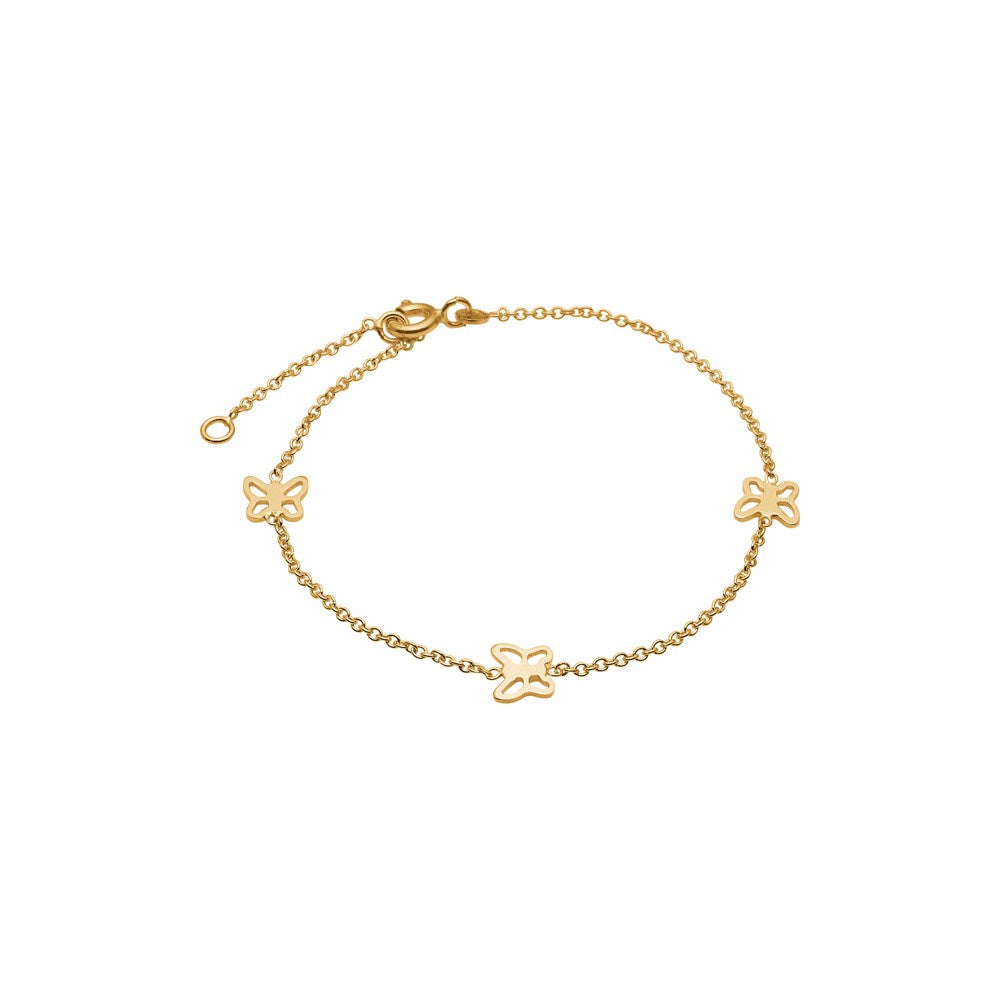 8kt. Armband mit Schmetterlinge