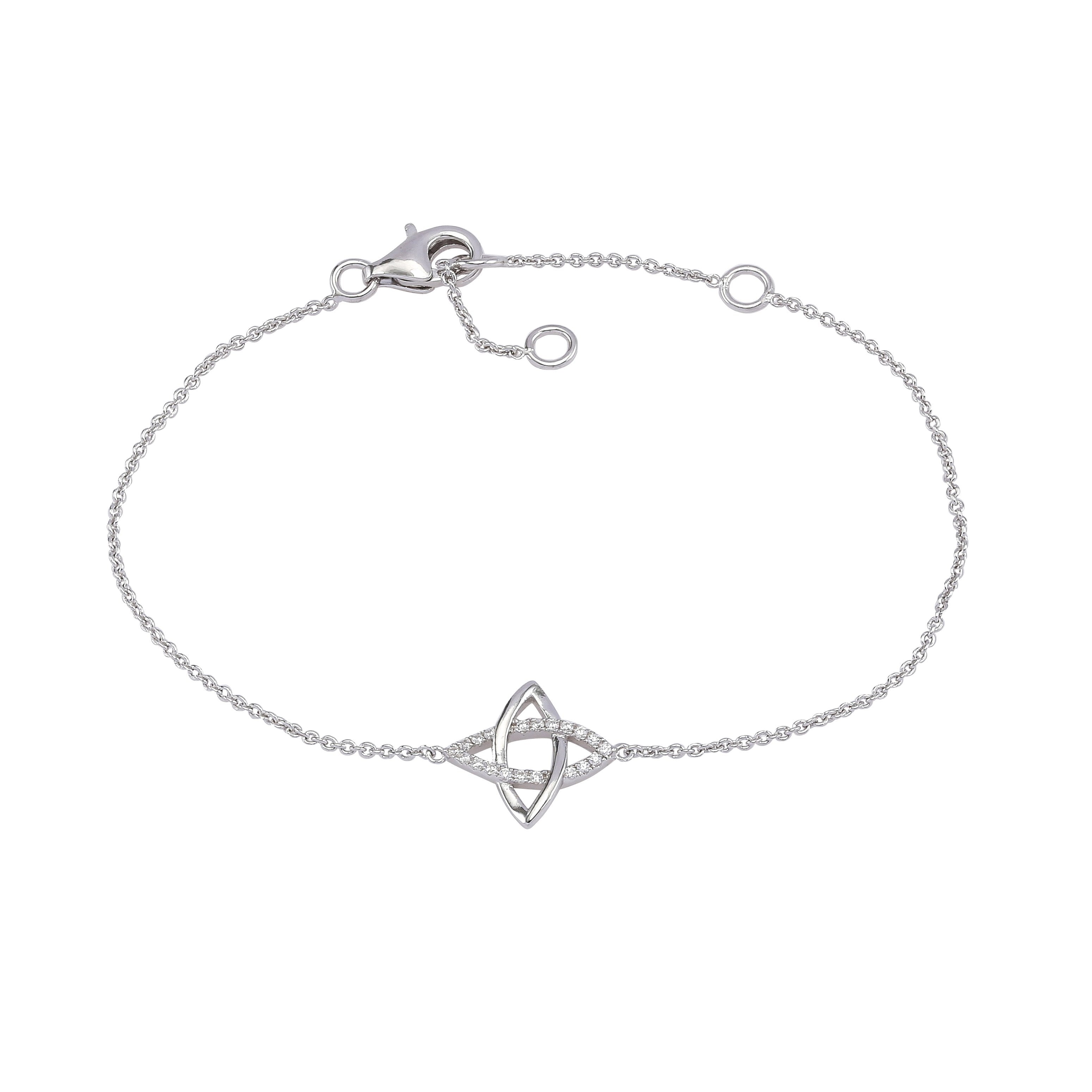 Rhodinierter Silber Armband mit Zirconia