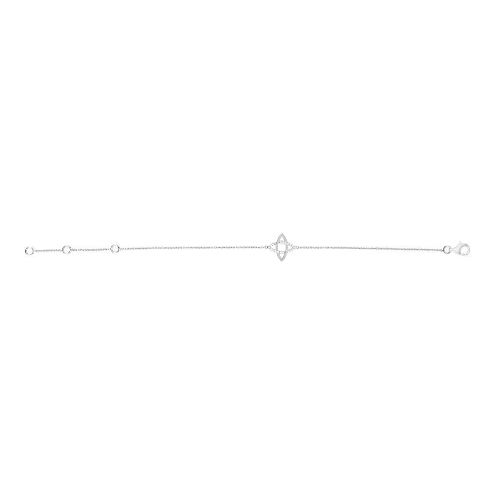 Rhodinierter Silber Armband mit Zirconia
