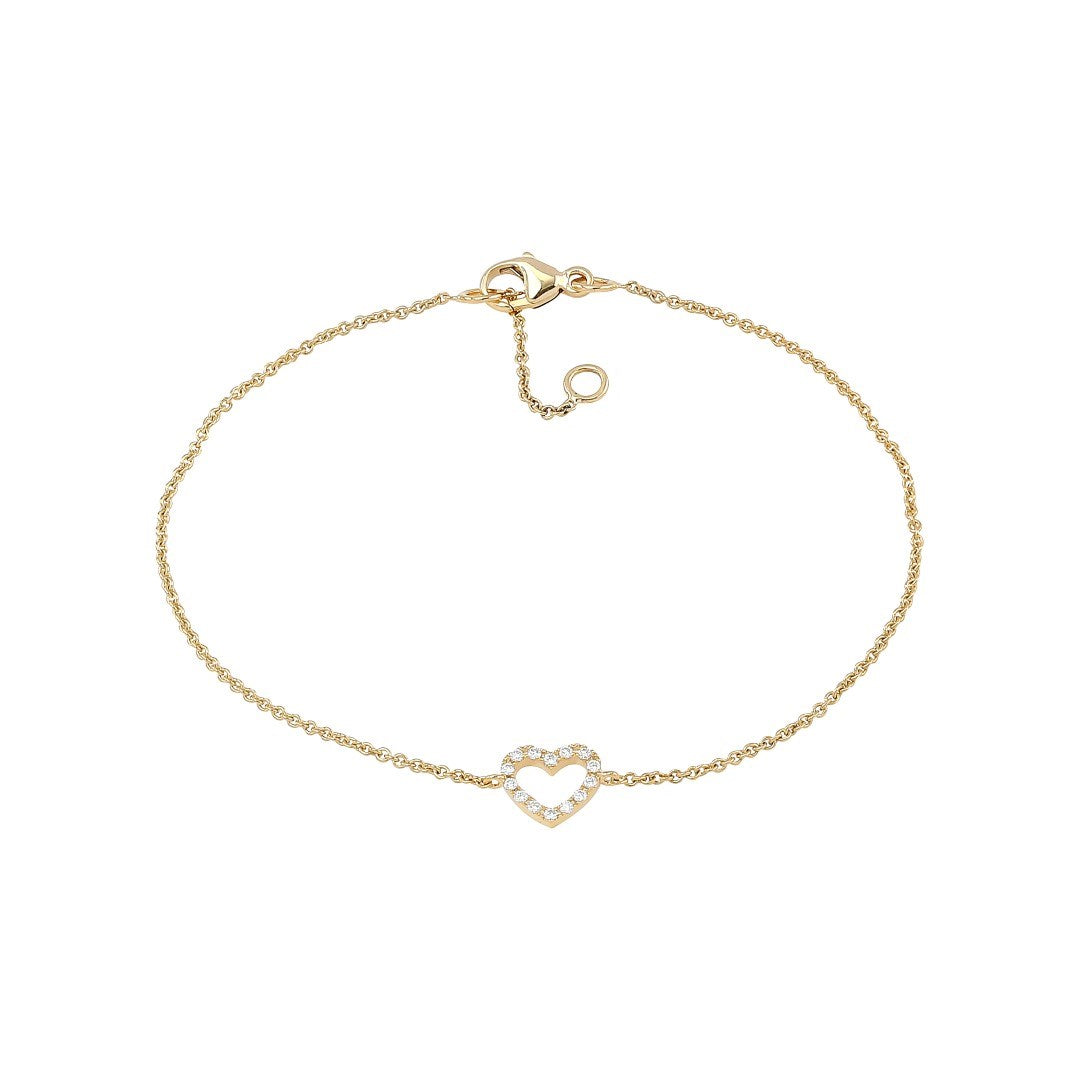 14 kt. Armband mit 0,06 ct. G/SI Herz. 17