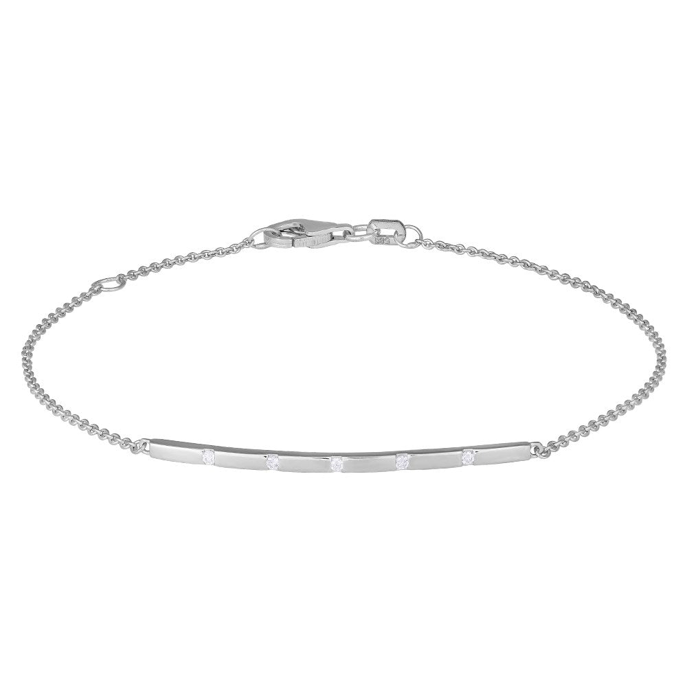 14 kt. Armreif aus Weißgold. M. Durchmesser 0,05 ct W/SI 16+2 cm