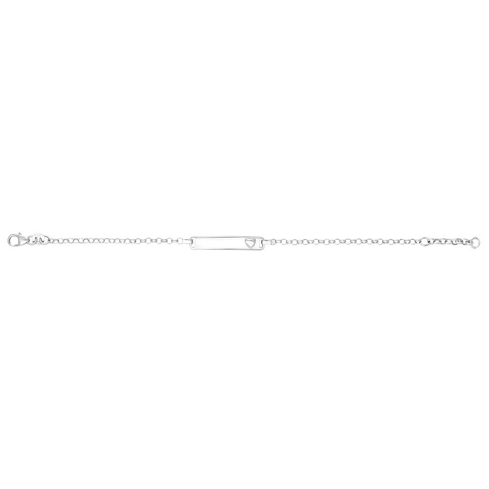 Rhod. Silberarmband m/Gravurfläche Herz