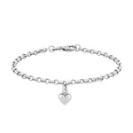 Sølvarmbånd m/1 hjerte