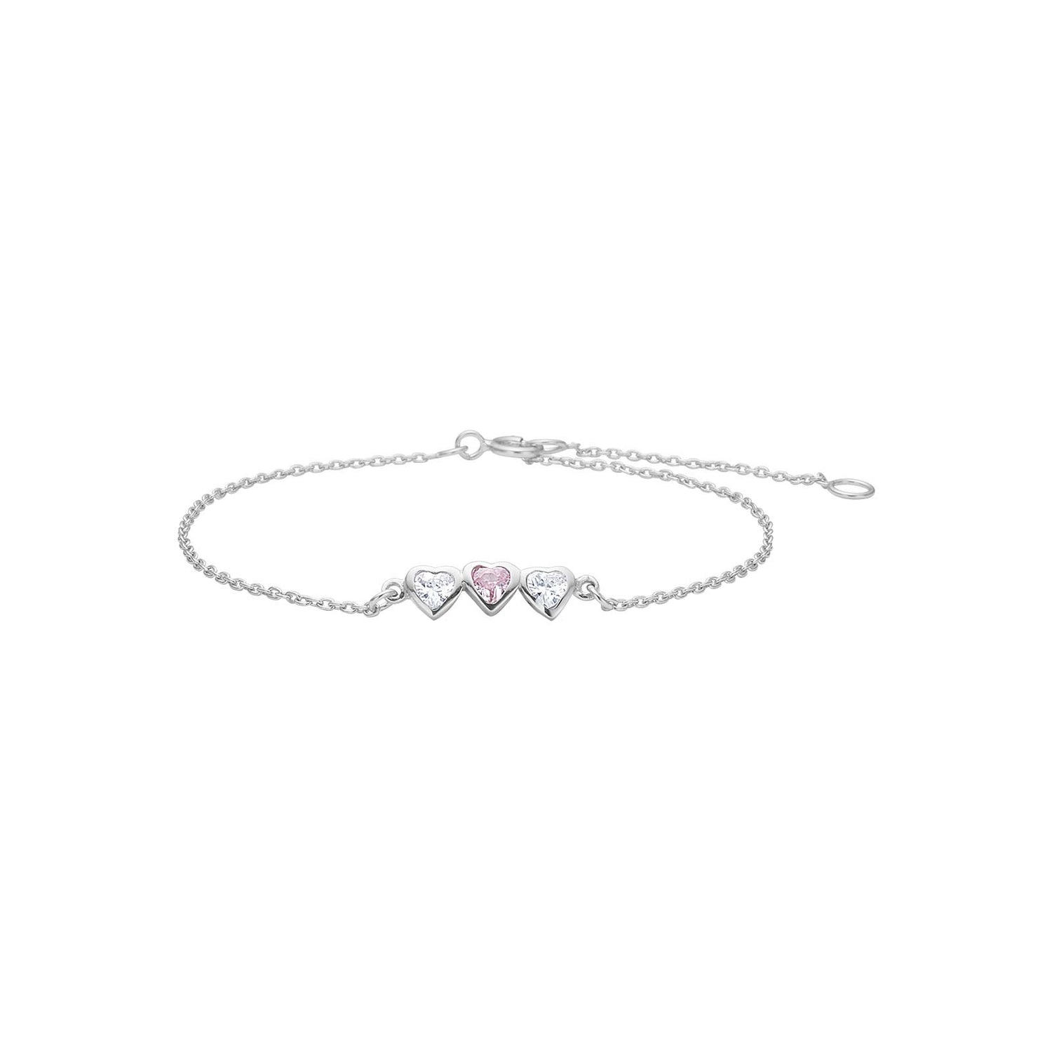 Rhodinierte Silber Armband m. cz
