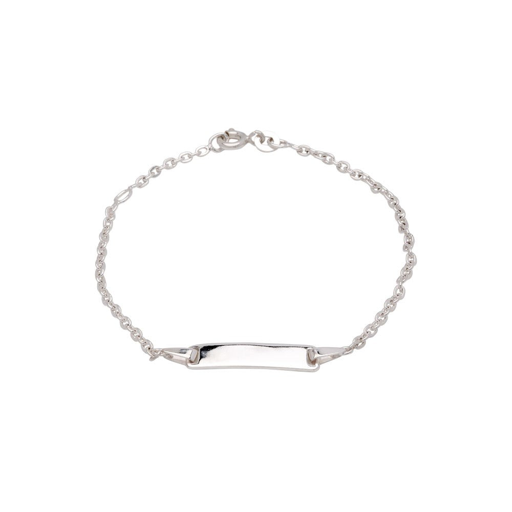 Silberarmband mit Platte - Rhodiniert