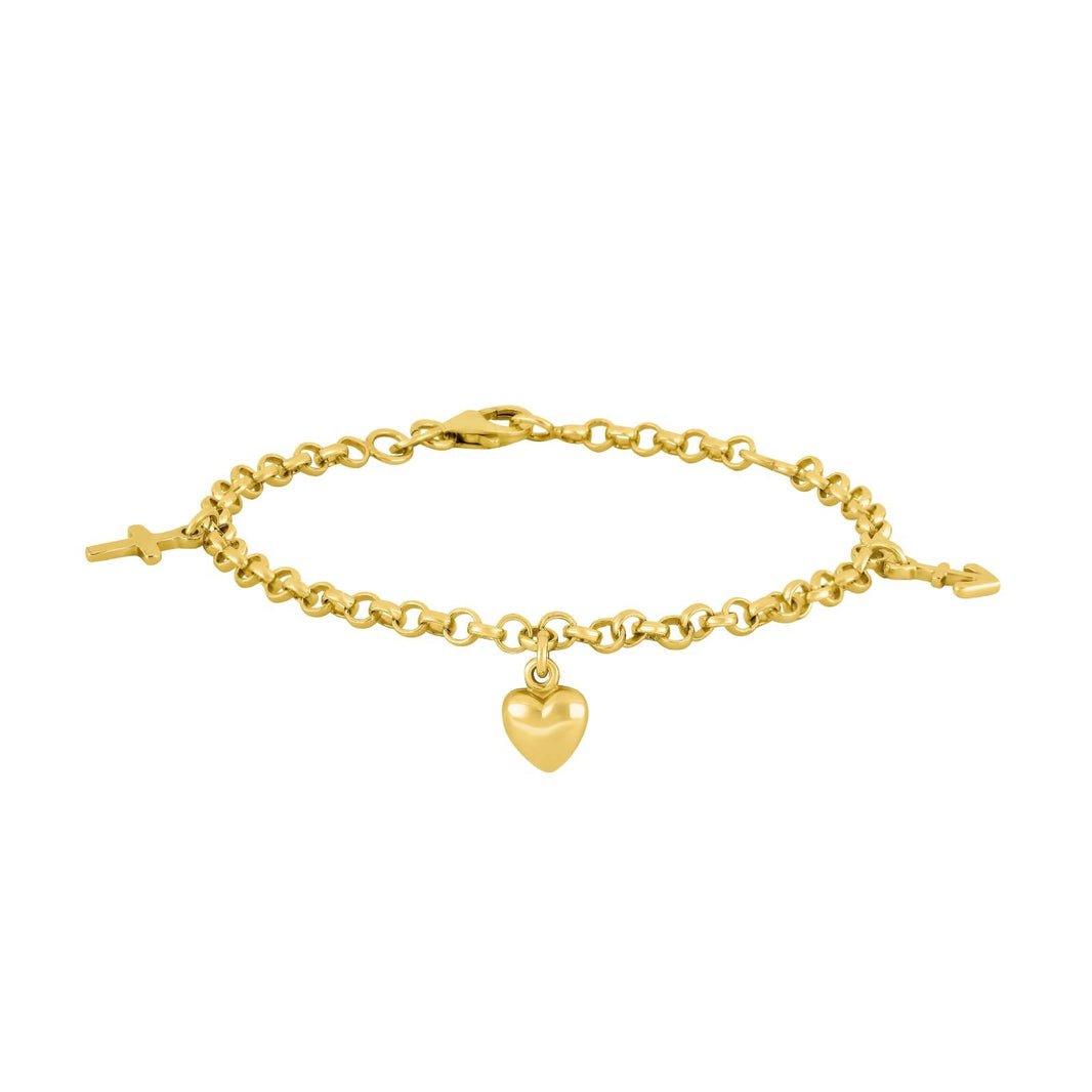 Silver bracelet with faith, hope and love