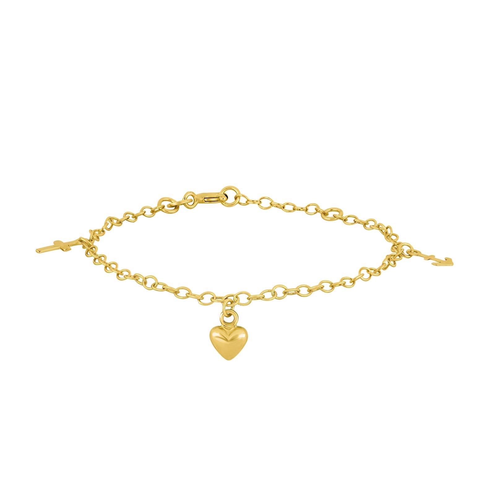 Silver bracelet with faith, hope and love