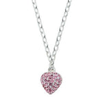 Rhod. Silberhalskette Herz m/rosa cz