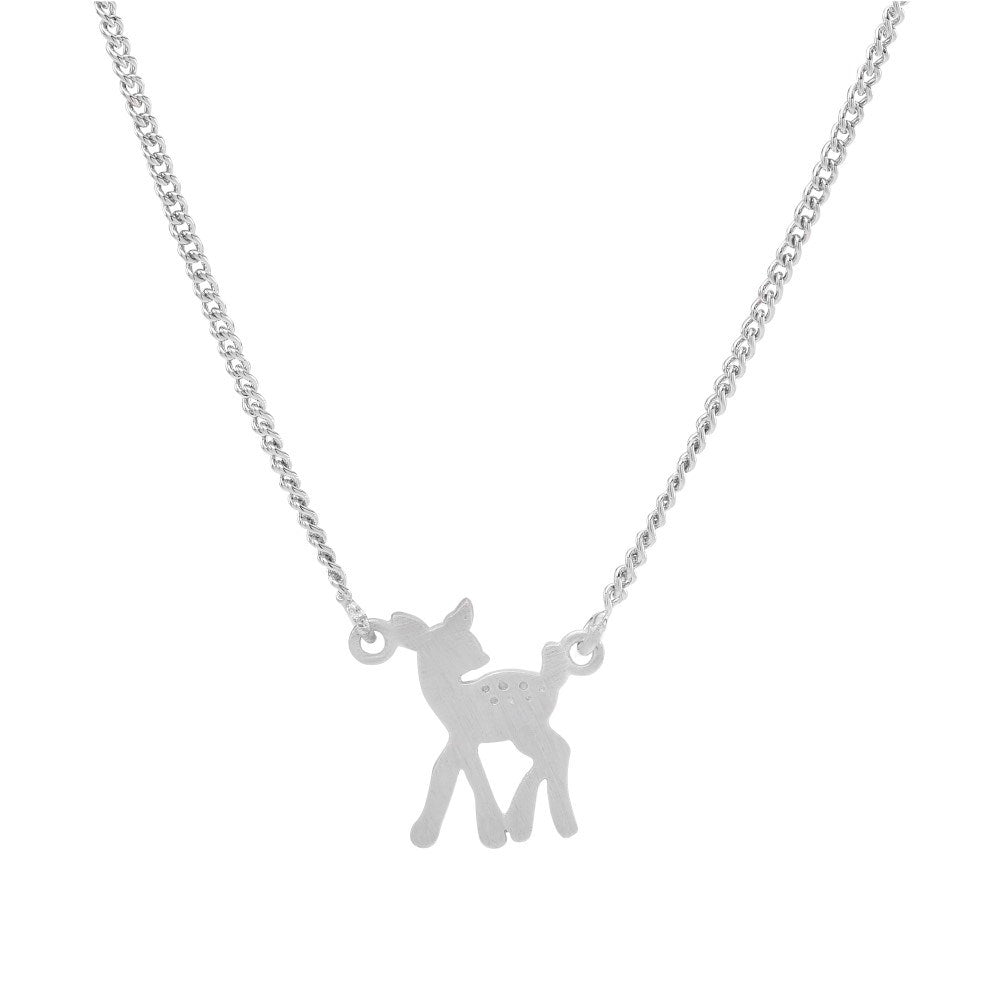 Rhodinierte Silber Halskette Bambi 13mm